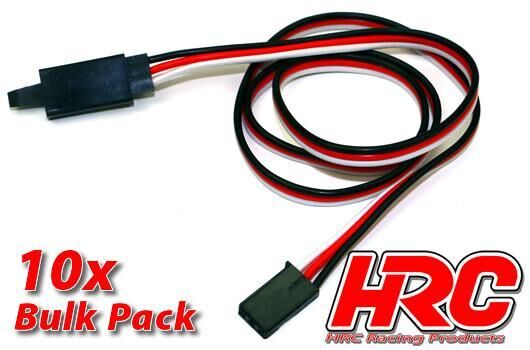 HRC Racing Servo Verlängerungs Kabel mit Clip Männchen/Weibchen UNI (FUT) typ 100cm Länge BULK 10 Stk. HRC9237CLB