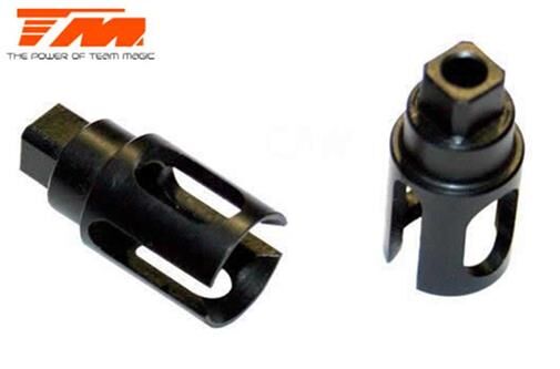 Team Magic Ersatzteil E4RS/JS/JR II / E4RS III / E4RS4 Stahl Antriebswellenadapter für Starrachse mit 3mm stift (ohne blades) (2 Stk.) TM507435-1