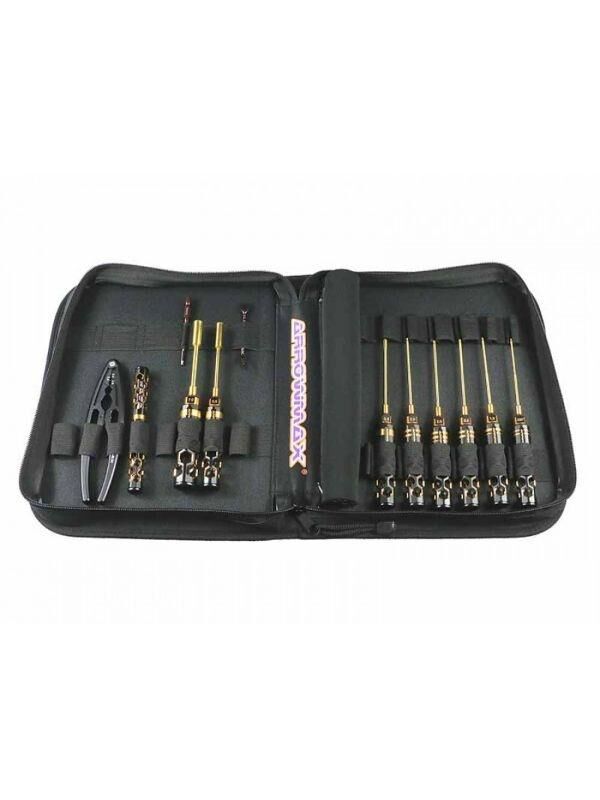 Arrowmax AM TOOLSET FOR 1:10 OFFROAD (12PCS) WITH TOOLS BAG BLACK GOLDEN / AM199441