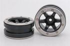 Metsafil Beadlock Wheels PT- Wave Schwarz/Silber 1.9 (2 St.)  / MT0070BS