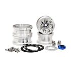 HoBao CNC Alu.1.9"beadlock ring 6 Spoke Wheels Set (Silver) W/ Bra / H230117S