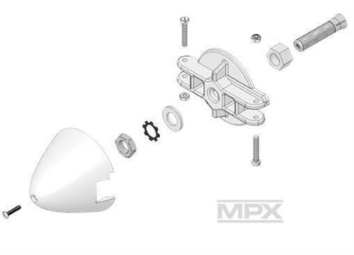 Multiplex / Hitec RC Adapter Motorw.5mm,Blatthalter,Spinner 54mm Solius, Cul.,EG PRO / 733183