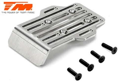 Team Magic Option Part E5 CNC Machined Stainless Chassis Guard Skid vorne / TM510171