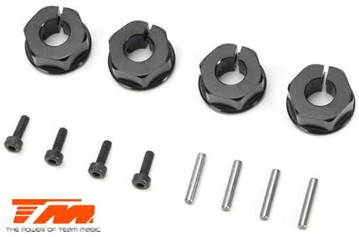 Team Magic Tuningteil E5 Radmitnehmer klemmend 12mm schwarz (4pcs) / TM510174BK