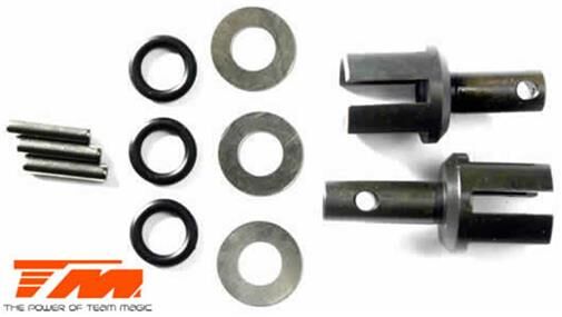 Team Magic Ersatzteil M8JS/JR Differentialausgänge Stahl Mitte (2 Stk.) / TM560169