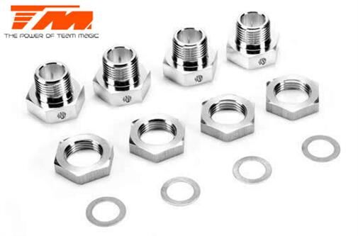 Team Magic Ersatzteil B8ER Radadapter und Muttern Lang (4 Stk.) / TM561468L