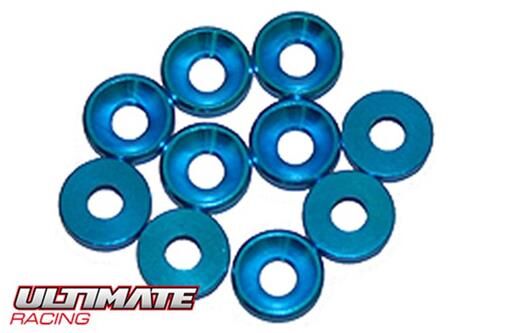 Ultimate Racing Scheiben Konisch Aluminium 3mm Blau (10 Stk.) / UR1501-A