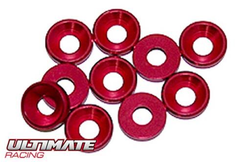 Ultimate Racing Scheiben Konisch Aluminium 3mm Rot (10 Stk.) / UR1501-R