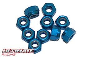 Ultimate Racing Muttern M3 nyloc Aluminium Blau (10 Stk.)...