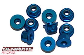 Ultimate Racing Muttern M3 nyloc flanged Aluminium Blau...