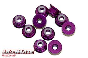 Ultimate Racing Muttern M3 nyloc flanged Aluminium Purple...