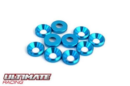Ultimate Racing Scheiben Konisch Aluminium 4mm Blau (10 Stk.) / UR1511-A