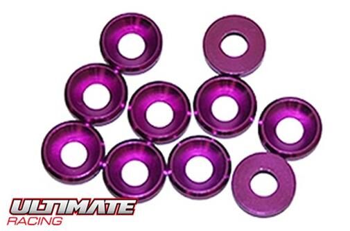 Ultimate Racing Scheiben Konisch Aluminium 4mm Purple (10 Stk.) / UR1511-P