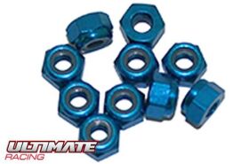 Ultimate Racing Muttern M4 nyloc Aluminium Blau (10 Stk.)...