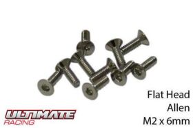 Ultimate Racing Schrauben Senkkopf Hex (Allen) M2 x 6mm...