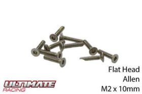 Ultimate Racing Schrauben Senkkopf Hex (Allen) M2 x 10mm...