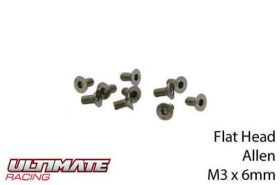 Ultimate Racing Schrauben Senkkopf Hex (Allen) M3 x 6mm...