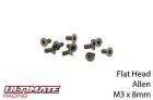 Ultimate Racing Schrauben Senkkopf Hex (Allen) M3 x 8mm (10 Stk.) / UR161308