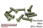Ultimate Racing Schrauben Senkkopf Hex (Allen) M3 x 10mm (10 Stk.) / UR161310