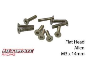 Ultimate Racing Schrauben Senkkopf Hex (Allen) M3 x 14mm...