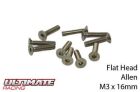 Ultimate Racing Schrauben Senkkopf Hex (Allen) M3 x 16mm (10 Stk.) / UR161316