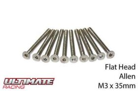 Ultimate Racing Schrauben Senkkopf Hex (Allen) M3 x 35mm...