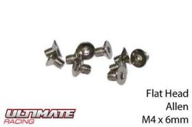 Ultimate Racing Schrauben Senkkopf Hex (Allen) M4 x 6mm...