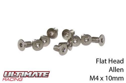 Ultimate Racing Schrauben Senkkopf Hex (Allen) M4 x 10mm (10 Stk.) / UR161410