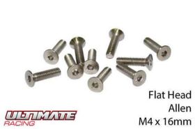 Ultimate Racing Schrauben Senkkopf Hex (Allen) M4 x 16mm...
