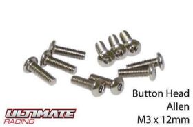 Ultimate Racing Schrauben Rundkopf Hex (Allen) M3 x 12mm...