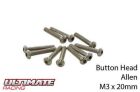 Ultimate Racing Schrauben Rundkopf Hex (Allen) M3 x 20mm (10 Stk.) / UR162320