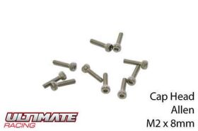 Ultimate Racing Schrauben Zylinderkopf Hex (Allen) M2 x...