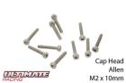 Ultimate Racing Schrauben Zylinderkopf Hex (Allen) M2 x 10mm (10 Stk.) / UR163210