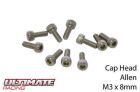 Ultimate Racing Schrauben Zylinderkopf Hex (Allen) M3 x 8mm (10 Stk.) / UR163308