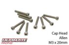 Ultimate Racing Schrauben Zylinderkopf Hex (Allen) M3 x 20mm (10 Stk.) / UR163320