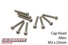Ultimate Racing Schrauben Zylinderkopf Hex (Allen) M3 x 25mm (10 Stk.) / UR163325