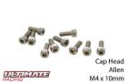 Ultimate Racing Schrauben Zylinderkopf Hex (Allen) M4 x 10mm (10 Stk.) / UR163410