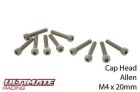 Ultimate Racing Schrauben Zylinderkopf Hex (Allen) M4 x 20mm (10 Stk.) / UR163420
