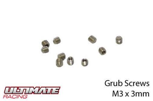 Ultimate Racing Madenschrauben M3 x 3mm (10 Stk.) / UR164303