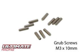 Ultimate Racing Madenschrauben M3 x 10mm (10 Stk.) /...