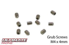 Ultimate Racing Madenschrauben M4 x 4mm (10 Stk.) / UR164404