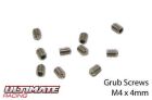 Ultimate Racing Madenschrauben M4 x 4mm (10 Stk.) / UR164404
