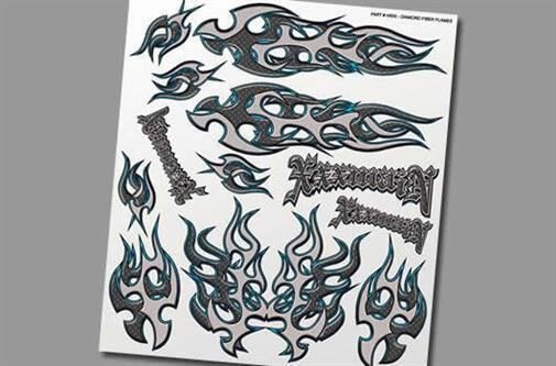 XXX Main Aufkleber Gross Diamond Fiber Flames / XH005