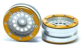 Metsafil Beadlock Wheels PT-Bullet Silber/Gold 1.9 (2...