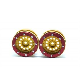 Metsafil Beadlock Wheels PT-Bullet Gold/Rot 1.9 (2 St.) / MT0020GOR