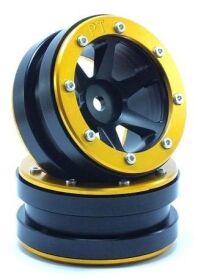 Metsafil Beadlock Wheels PT-Slingshot Schwarz/Gold 1.9 (2...