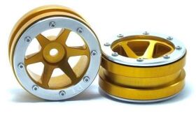 Metsafil Beadlock Wheels PT- Slingshot Gold/Silber 1.9 (2...