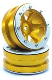 Metsafil Beadlock Wheels PT- Slingshot Gold/Silber 1.9 (2...