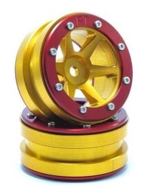 Metsafil Beadlock Wheels PT- Slingshot Gold/Rot 1.9 (2...