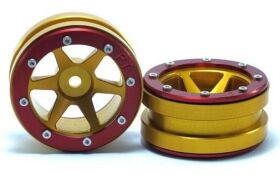 Metsafil Beadlock Wheels PT- Slingshot Gold/Rot 1.9 (2...